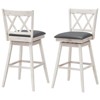 Costway Set of 2/4 Barstools Swivel Counter Height Chairs w/Rubber Wood Legs Black/White - image 4 of 4