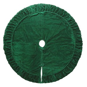 Vickerman Plush Velvet Christmas Tree Skirt - 1 of 4