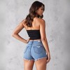 Anna-Kaci Women's High Waist Distressed Denim Shorts with Raw Hem - 3 of 4