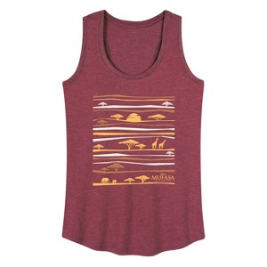 Women's - The Lion King - Line Pattern Graphic Racerback Tank - 1 of 4