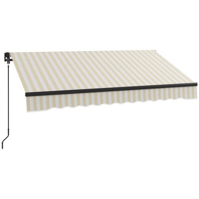 PAGED Retractable Awning Adjustable Protection Patio Awnings Aluminum and Steel Frame with Hand Crank for Balcony, Backyard