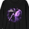 John Coltrane Purple Hue Art Adult Black Long Sleeve Crew Neck Tee - 2 of 3