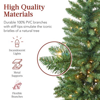 6' Pre-Lit Green Spruce Pencil Christmas Tree with Incandescent Lights