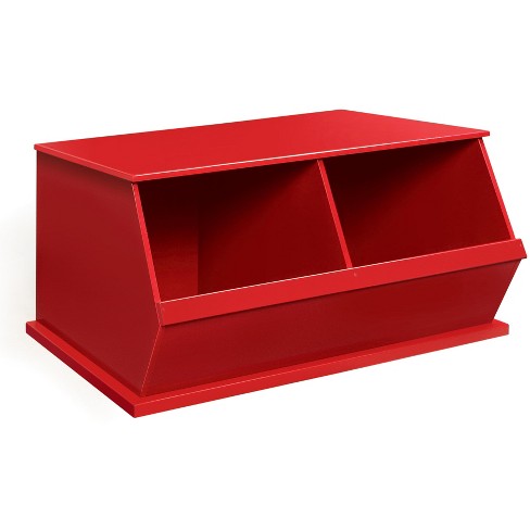 Badger Basket Two Bin Stackable Storage Cubby - Red : Target