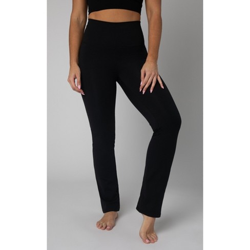 90 Degree By Reflex Womens Interlock Everyday Straight Leg Elastic Free  Waist Pant - Black - X Small