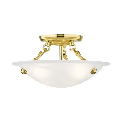 Livex Lighting Oasis 3 - Light Flush Mount in  Polished Brass