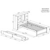 CAVINAS Modern Twin Size Bed Frame, Wood Platform Bed Frame with Bookcase Headboard, USB Charging Storage Bed with 2 Sliding Drawers for Bedroom - 4 of 4