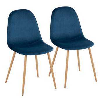 Set of 2 Pebble Metal/Velvet Dining Chairs - LumiSource