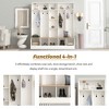The Misty Moon Black Hall Tree with Storage Bench Shoe Cabinet with Cube Storage and Shelves, Multifunctional Coat Rack with 8 Hooks - 3 of 4