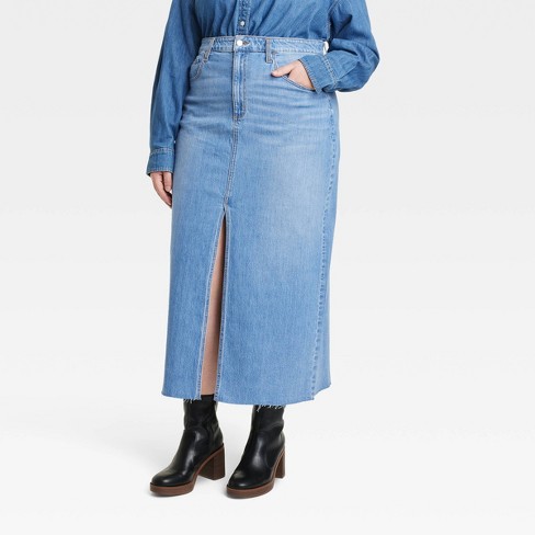 High waisted hotsell jean skirt jumper