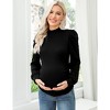 Maternity Shirts Side Button and Ruched Maternity Tunic Tops Casual Puff Long Sleeve Pregnancy Blouse Top Maternity Clothes-style2burgundy XXL - 2 of 2