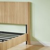 Queen Size Wooden Bed Frame with Corrugated Curved Design, Rustic Wood Accents & Sturdy Metal Support-- Frevyn - 3 of 4