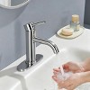 ChicFurnit Bathroom Sink Faucets Modern Waterfall Single Handle Faucet Single Hole Sink Faucet for Bathroom Vanity, Silver, 13.82"*7.72"*2.91" - 2 of 4