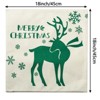 Velvet Christmas Pillow Covers 18x18 4-Pack - Deer/Snowflake/Tree Holiday Decor for Sofa Couch Bed, Festive Throw Cushion Cases - 4 of 4
