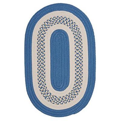 Colonial Mills Flowers Bay - Blue 4 Ft x6 Ft Oval Rug Indoor/Outdoor 100% Polypropylene