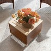 Resenkos Outdoor Side End Table, End Table, Outdoor Couch Table,Patio End Table with Natural Fir Wood Tabletop and Legs, Brown - 3 of 4