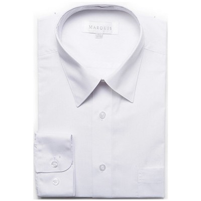 Marquis Men's White Long Sleeve Regular Fit Point Collar Dress Shirt 16 /  32-33 : Target