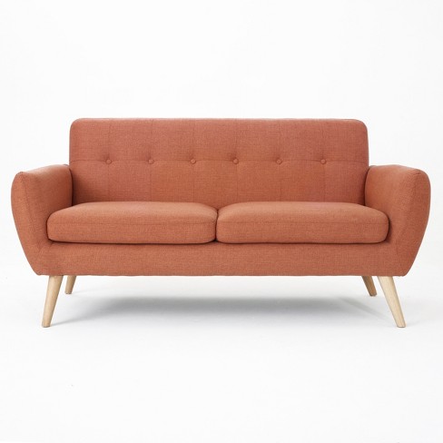 Josephine Mid Century Modern Petite Sofa Burnt Orange Christopher Knight Home Target