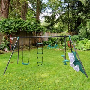 blackish green interesting four function swingset - 1 of 4