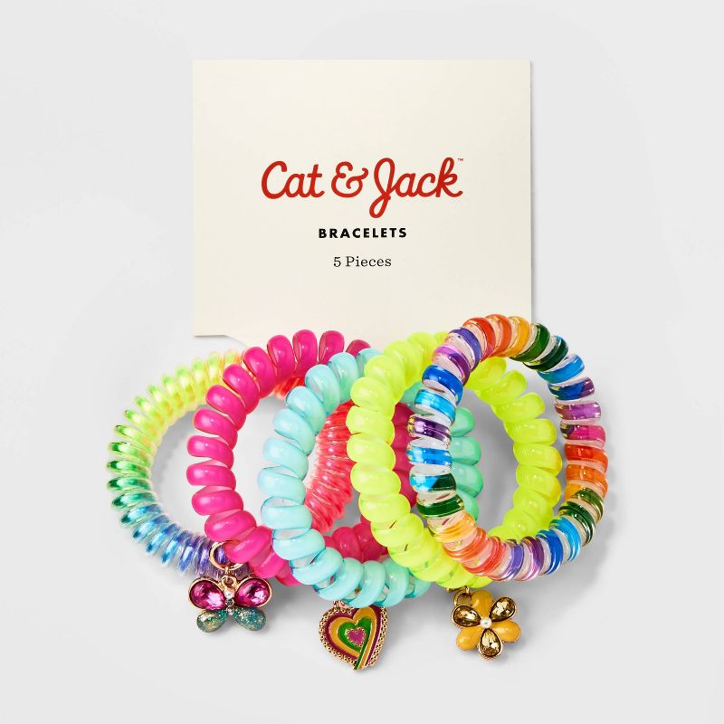 Girls&#39; 5pk Phone Cord Bracelet Set with Garden Charms - Cat &#38; Jack&#8482;, 3 of 5