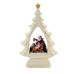 Roman 10.0 Inch Tree W/Lighted Scene Sleigh Deer Christmas Trees Tree Sculptures - 1 of 3