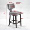 Rustic Linen Counter High Chairs with Back,Mid Century Chair,Upholstered Armless Chair for Compact Dining Area or Living Room-Maison Boucle - 4 of 4