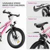 INFURNIC Bicycles 20 Inch Kids Mountain Bike with 7 Speeds and Dual Disc Brakes for Boys and Girls, Pink, 54.6"*20.7"*35" - 4 of 4