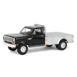 1/64 1985 Ram W350 Dually Flatbed Pickup Truck, Black, Exclusive 51576-A - 1 of 4
