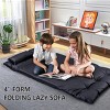 Oris 43.3" W PU Adjustable Folding Futon Sofa Video Gaming Sofa with Two Pillows Multifunctional Bean Bag Chair/Sofa-Maison Boucle - 4 of 4