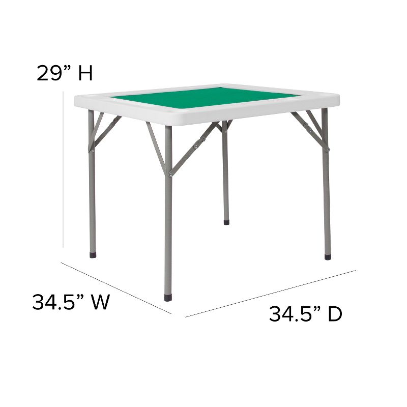 Emma and Oliver 34.5" Square 4-Player Folding Card Game Table with Green Felt and Cup Holders, 3 of 11