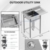 WhizMax 304 Stainless Steel Sink, Freestanding Commercial Kitchen Sink - 2 of 4