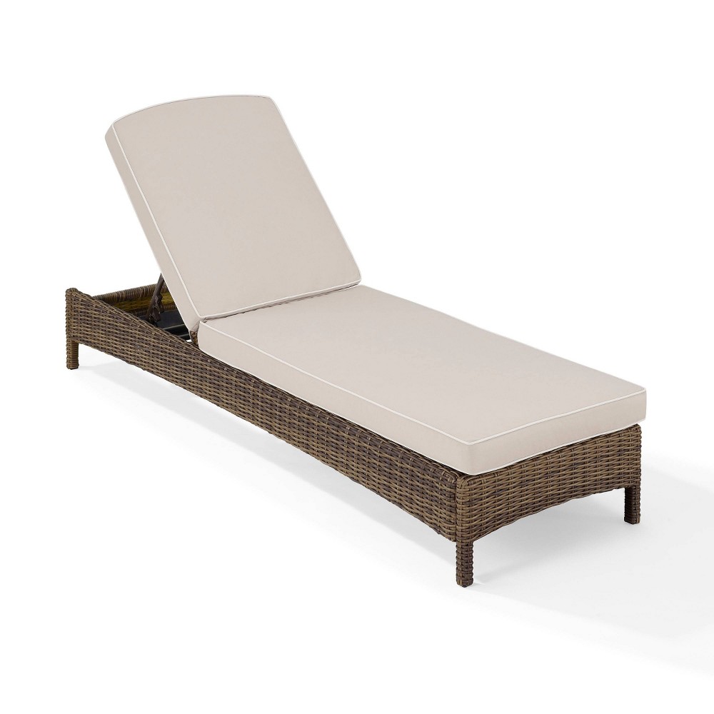 Photos - Garden Furniture Crosley Bradenton Outdoor Wicker Chaise Lounge - Sand  