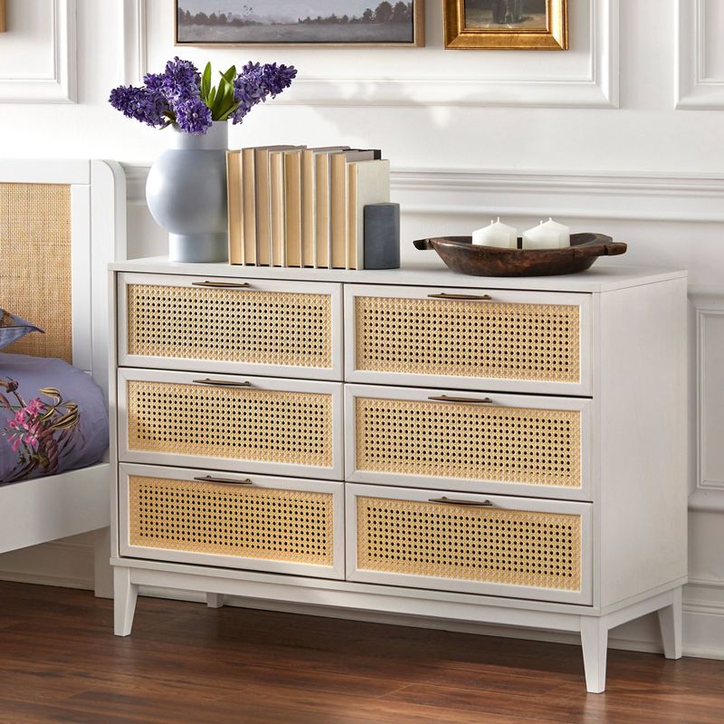 Andros 6 Drawer Dresser with Faux Cane Drawer Fronts - Buylateral, 3 of 8