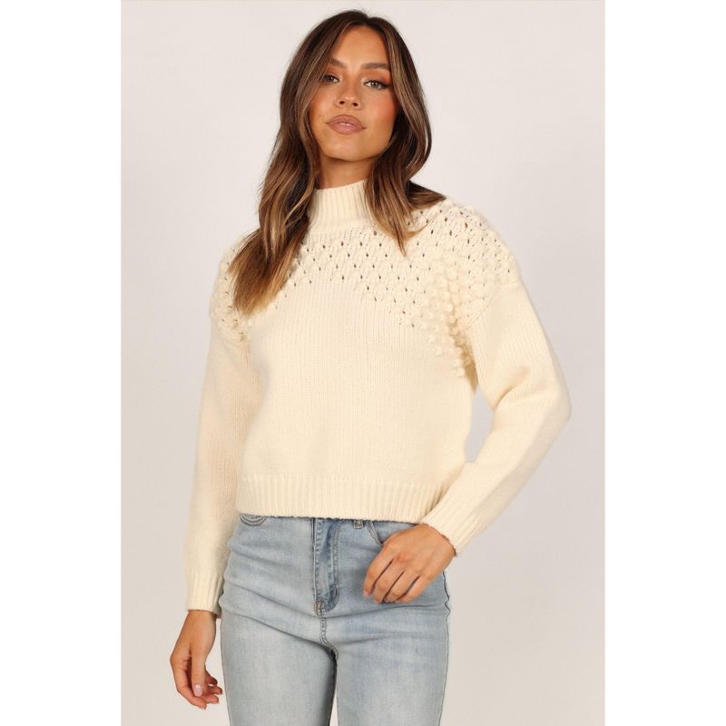 Petal and Pup Womens Mia Textured Shoulder Knit Sweater, 1 of 8