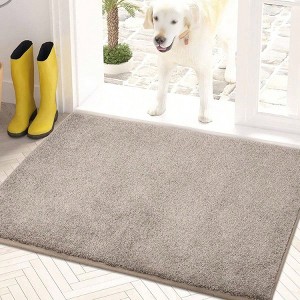 Dirt Trapping Door 24 inchx 35.5 inch Non - Slip Washable Entry Rug Shoe Scraper Dog Doormat Absorbent Welcome Front Back - 1 of 4