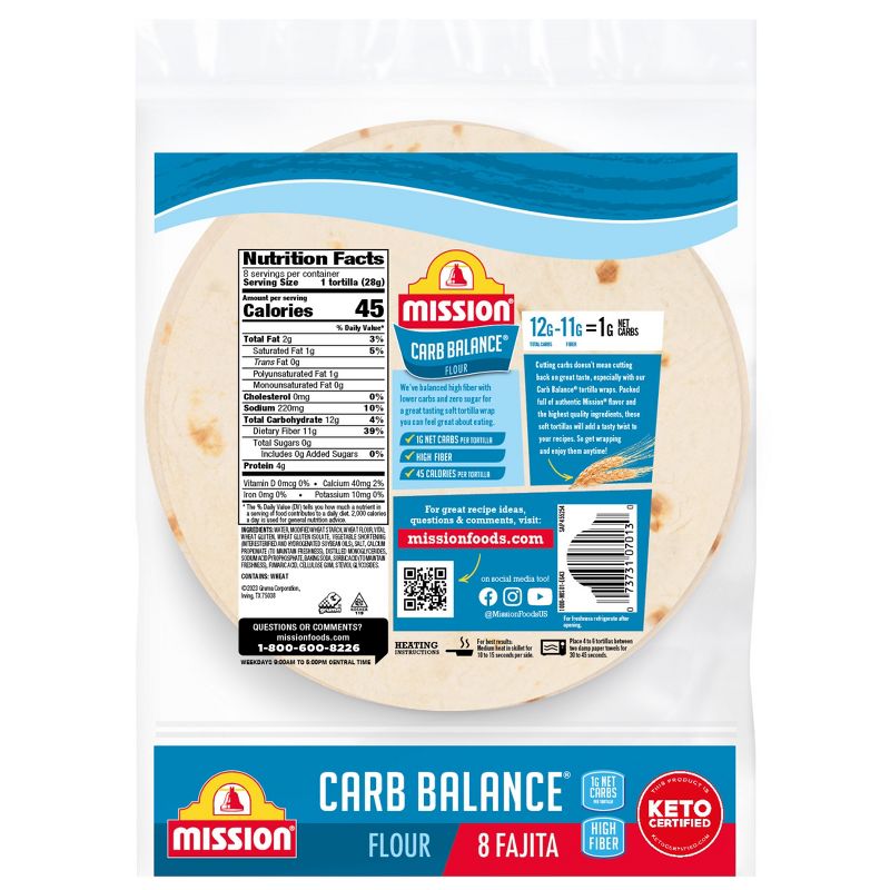 Mission Carb Balance Super Soft Flour Tortillas - 8oz/8ct, 3 of 6