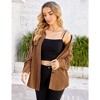 Womens Velvet Long Sleeve Button Down Shirts Casual Blazer Jacket Oversized Blouses Tops - 2 of 4