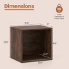 Costway 1/2/4 PCS Cube Storage Organizer Stackable Open Book Shelf for Small Space Storage System Brown/White - 3 of 4