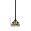 Toltec Lighting Any 1 - Light Pendant in  Black Copper with 7" Kaleidoscope Art Glass Shade - 2 of 2