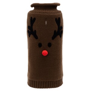 The Worthy Dog Reindeer Face Pullover Sweater - 1 of 3