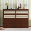 KIGFTSOD Queen Size Murphy Bed, Pine Wood Cabinet Bed with Rattan Decoration and Storage Drawer - 2 of 4