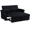 LOVMOR Artemax 55" Modern Shiny Velvet Convertible Loveseat Sleeper Sofa Couch w/ 2 Lumbar Pillows, Adjustable Pull-Out Bed and Removable Armrest - 4 of 4
