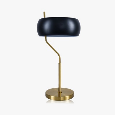 Fortune Candy Modern Black and Gold Table Lamp with Ceramic Fixture, Elegant Desk Light for Home or Office