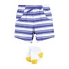 Hudson Baby Infant Boys Bodysuit, Short and Sock, Orange Sunshine - 4 of 4