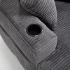 PAGED Upholstered Sofa Corduroy Chaise Lounge Sofa with Handrail Storage, Movable Ottoman, Cupholders for Living Room, Apartment - 4 of 4