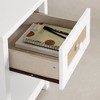 Balka End Table White/Faux Printed Rattan - South Shore: Chic Side Table with Storage, Living Room Accent - 3 of 4
