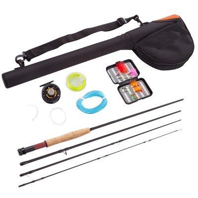 Leisure Sports Fly Fishing Starter Kit - 18Pcs, Black