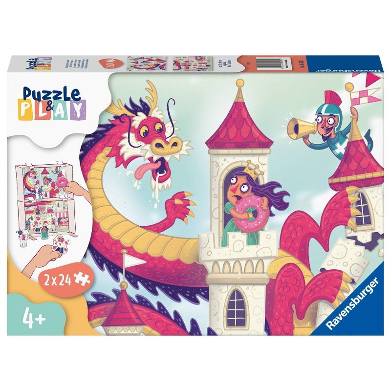 Ravensburger Puzzle &#38; Play: The Donut Dragon Jigsaw Puzzle Play Set - 2 x 24pcs, 1 of 9