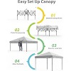 10x10 Ft Pop Up Canopy, 10'x10' Folding Canopy with 3 Highters Adjustable, Outdoor Event Shelter UPF 50+ Gazebo Portable Tents for Beach Wedding EZ - 3 of 4