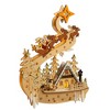 Kurt Adler 11.8" Battery Operated Light Up Wooden Christmas Village with Santa and Sleigh - 2 of 4